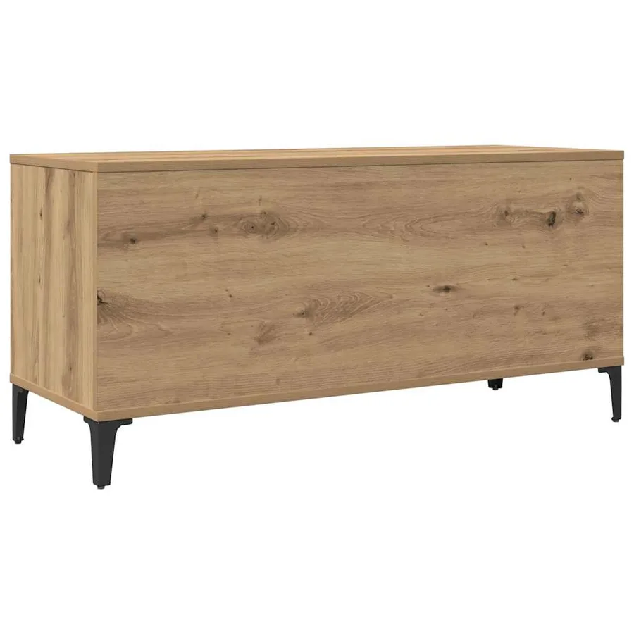 Armoire à disques chêne artisanal 100x38x48cm bois d'ingénierie - 6