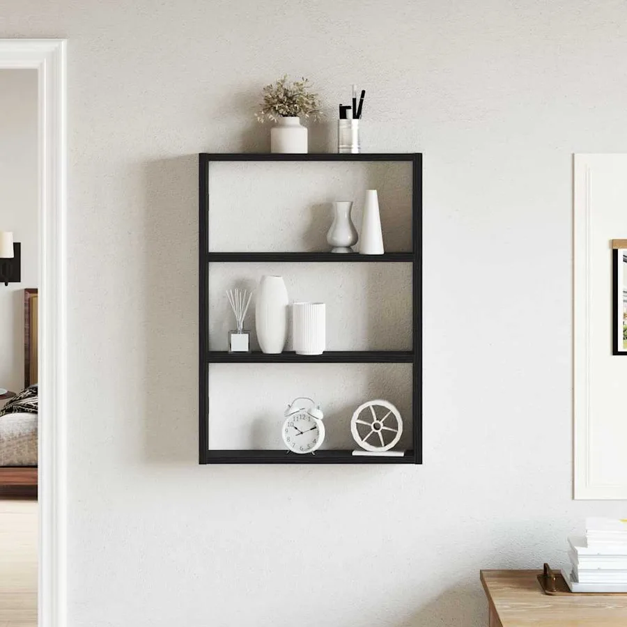 Étagère murale noir 43x9x60 cm bois d'ingénierie - 3