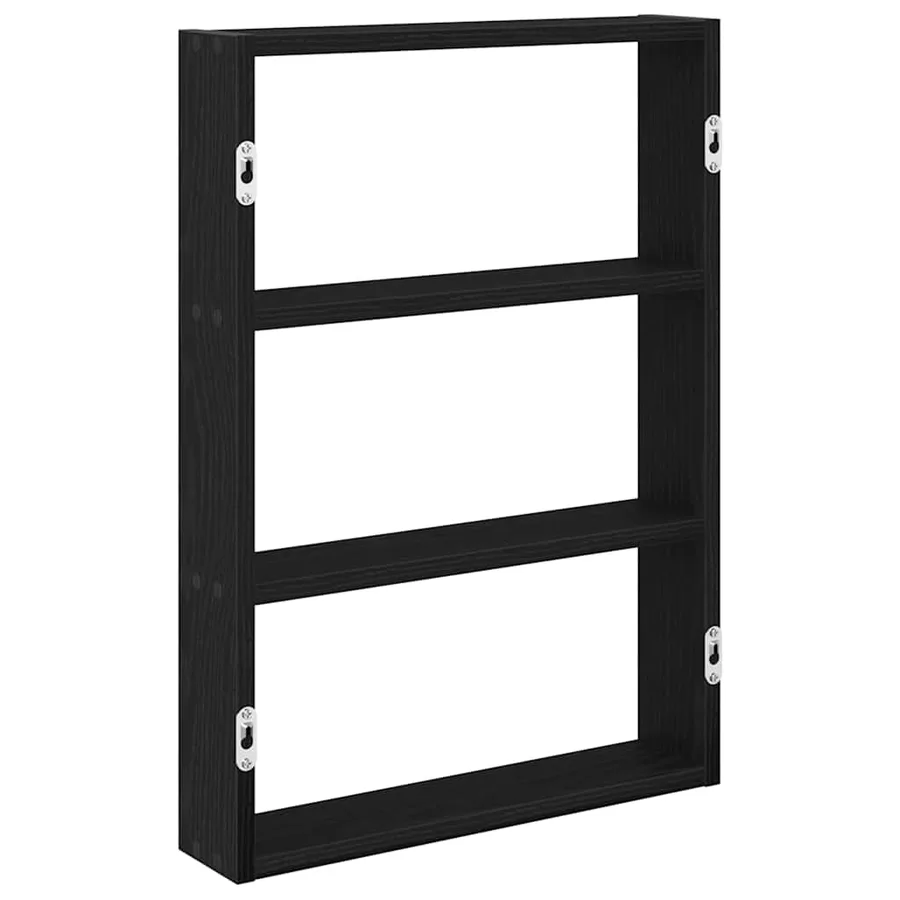 Étagère murale noir 43x9x60 cm bois d'ingénierie - 6