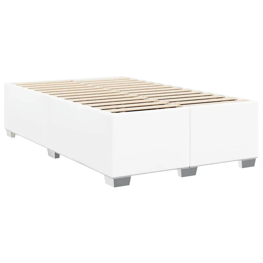 Cadre de lit sans matelas blanc similicuir - 3