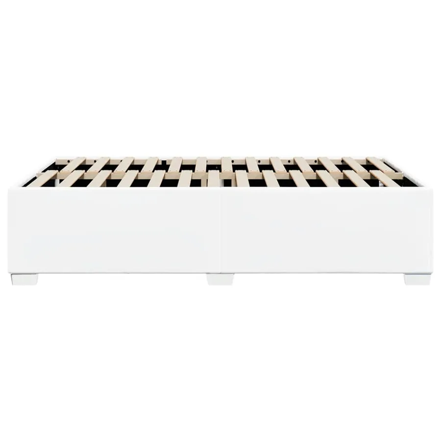 Cadre de lit sans matelas blanc similicuir - 5