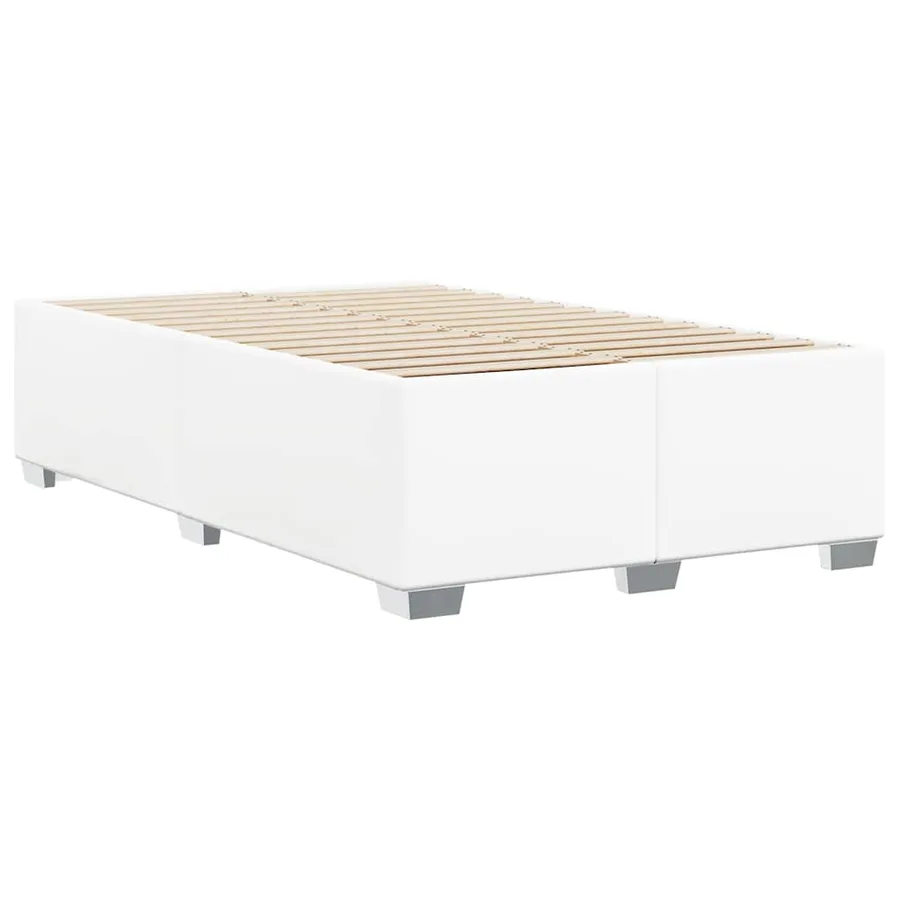 Cadre de lit sans matelas blanc similicuir - 6
