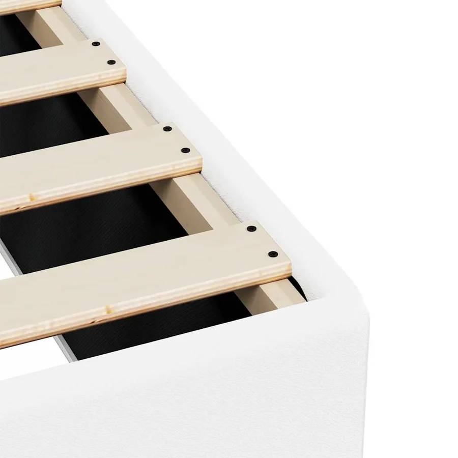 Cadre de lit sans matelas blanc similicuir - 7