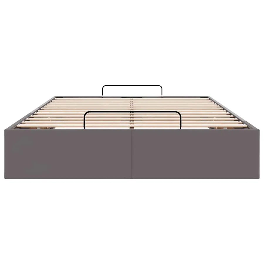 Cadre de lit ottoman sans matelas gris 120x190 cm similicuir - 7