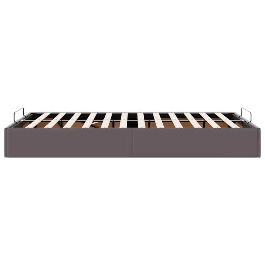 Cadre de lit ottoman sans matelas gris 120x190 cm similicuir - 8