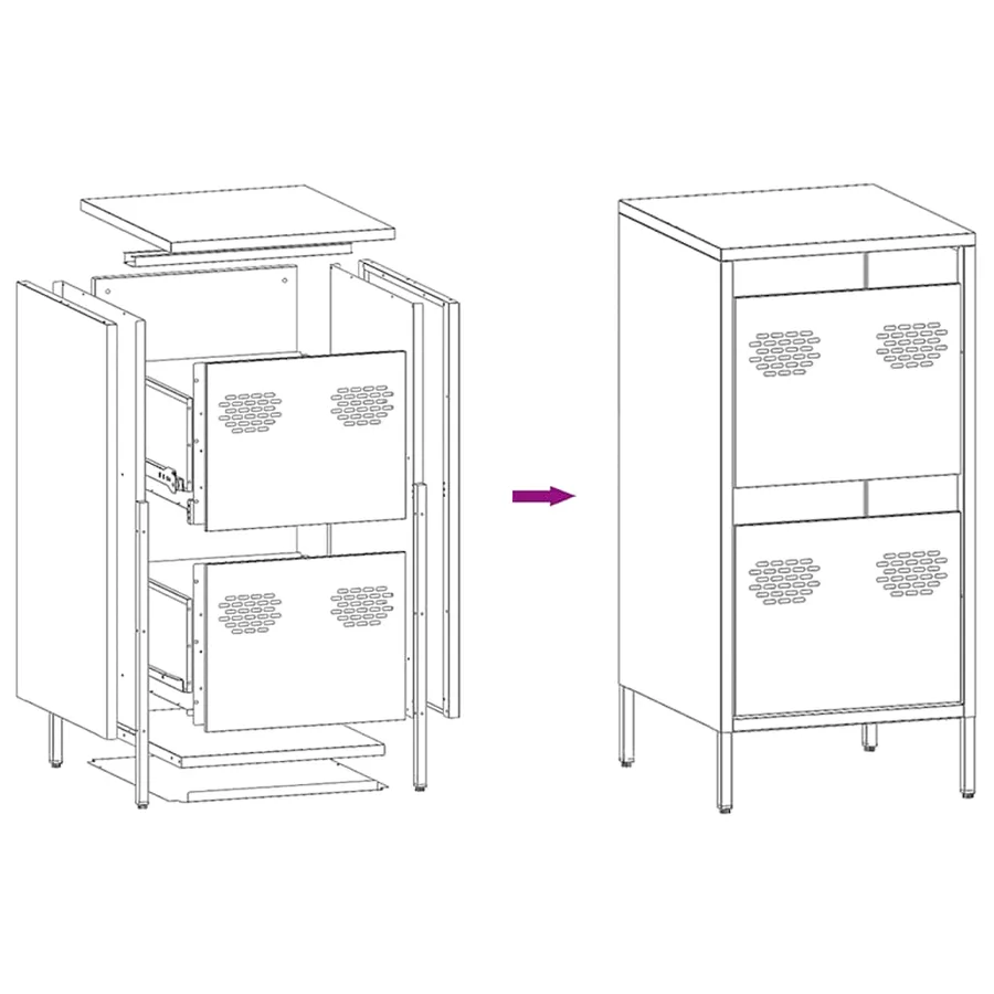 Buffet blanc 35x39x73,5 cm acier laminé à froid - 11