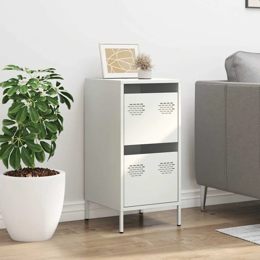 Buffet blanc 35x39x73,5 cm acier laminé à froid - 3