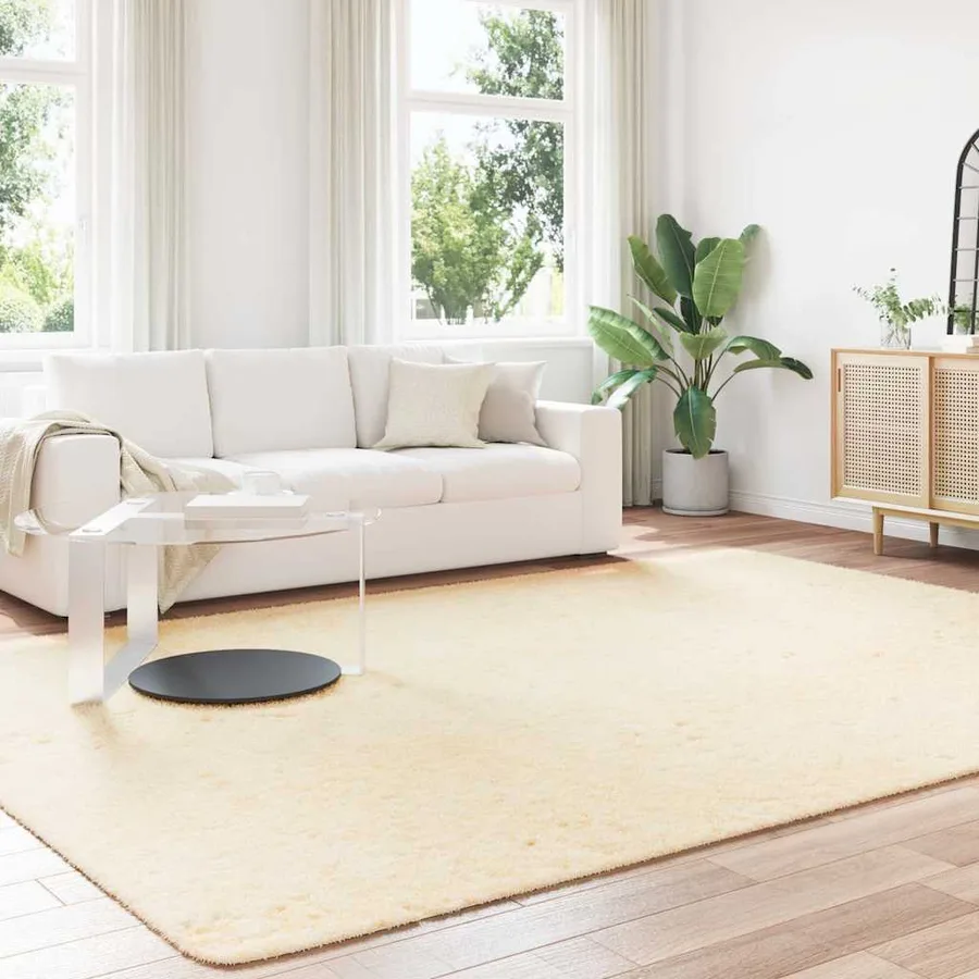 Tapis shaggy à poils longs NAVARRA crème 240x340 cm polyester - 3