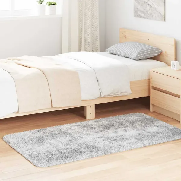Tapis shaggy à poils longs NAVARRA gris argenté 80x150 cm