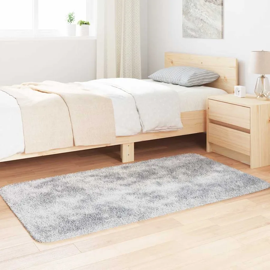 Tapis shaggy à poils longs NAVARRA gris argenté 80x150 cm - 3