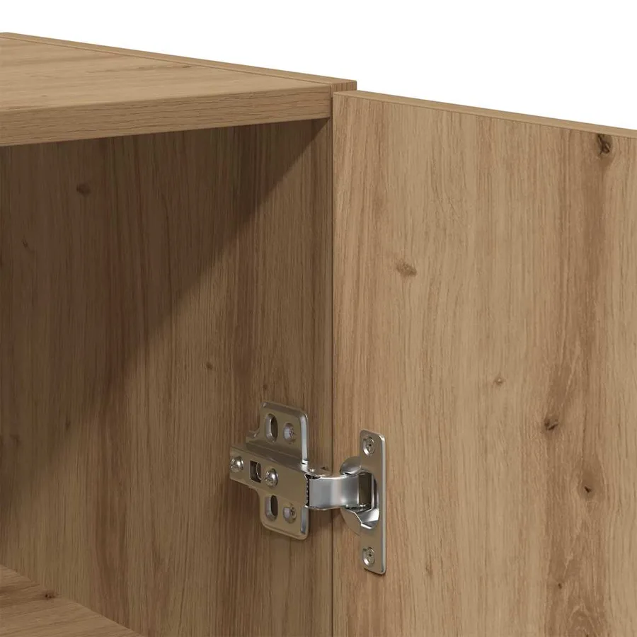 Armoire murale chêne artisanal 69,5x34x90 cm bois d'ingénierie - 8