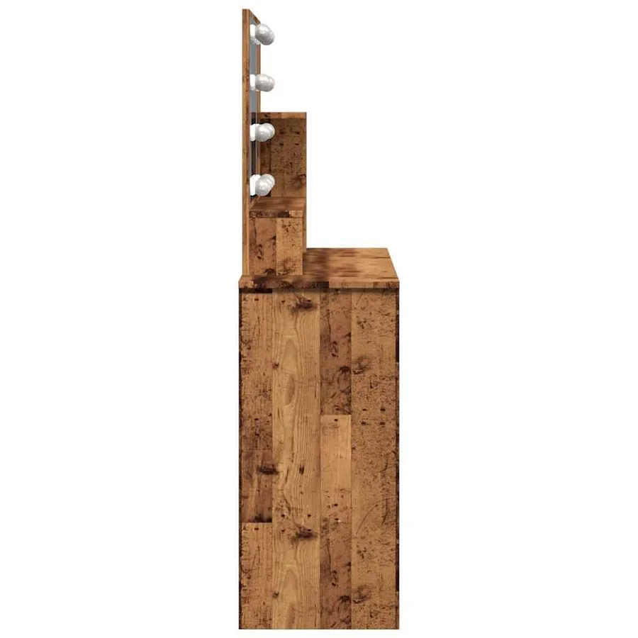 Coiffeuse avec LED vieux bois 86,5x35x136 cm - 6