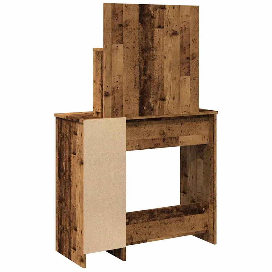 Coiffeuse avec LED vieux bois 86,5x35x136 cm - 7