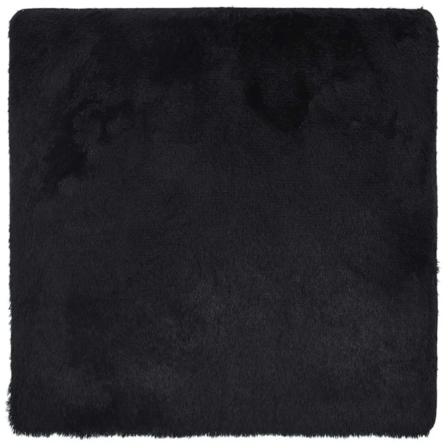 Tapis shaggy à poils longs NAVARRA noir 120x120 cm polyester - 2