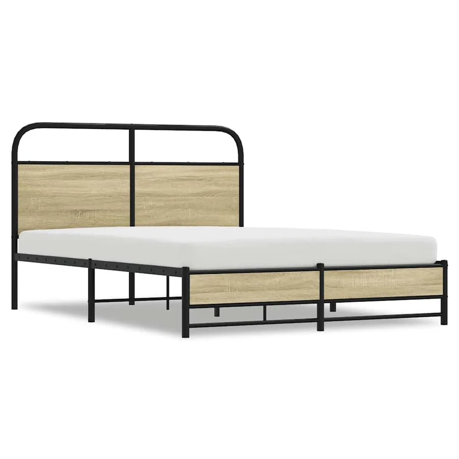 Cadre de lit sans matelas 120x190 cm cm chêne sonoma - 2