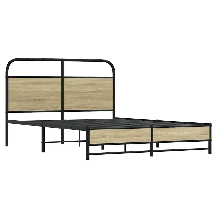 Cadre de lit sans matelas 120x190 cm cm chêne sonoma - 3