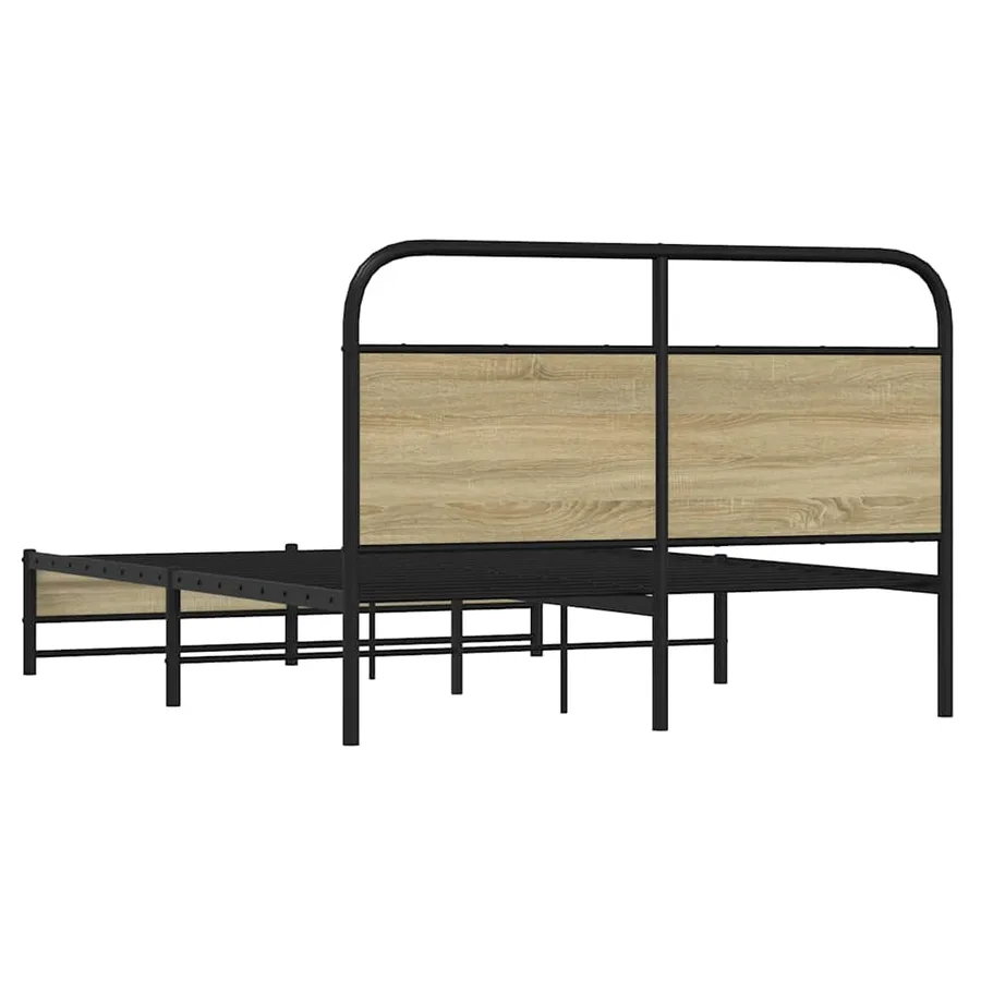 Cadre de lit sans matelas 120x190 cm cm chêne sonoma - 7