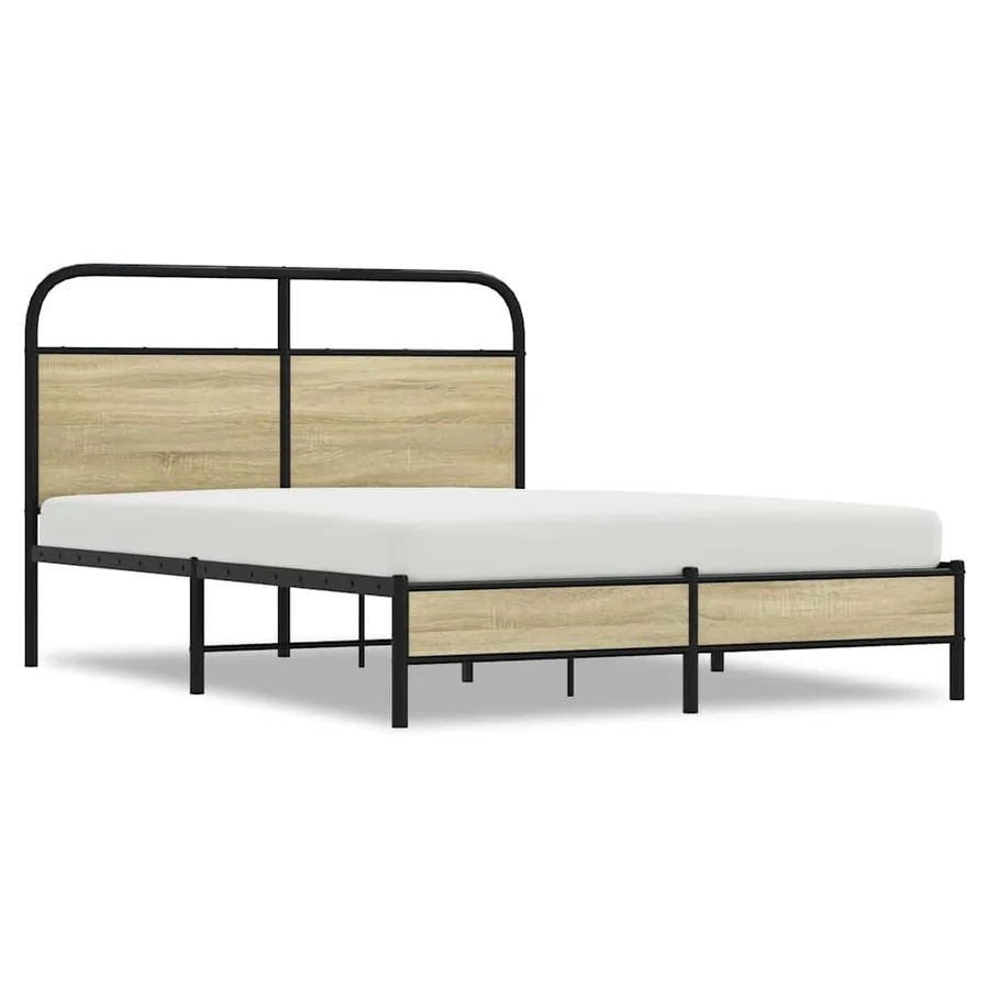 Cadre de lit sans matelas 140x190 cm chêne sonoma - 2