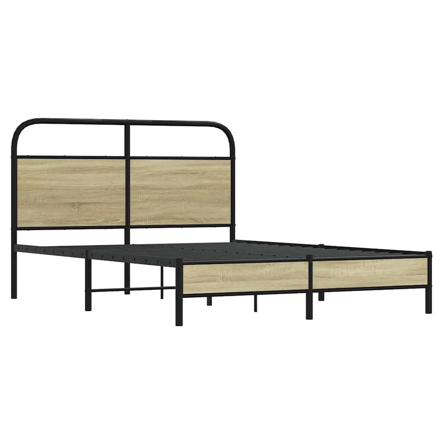Cadre de lit sans matelas 140x190 cm chêne sonoma - 3
