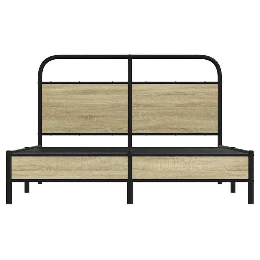 Cadre de lit sans matelas 140x190 cm chêne sonoma - 5