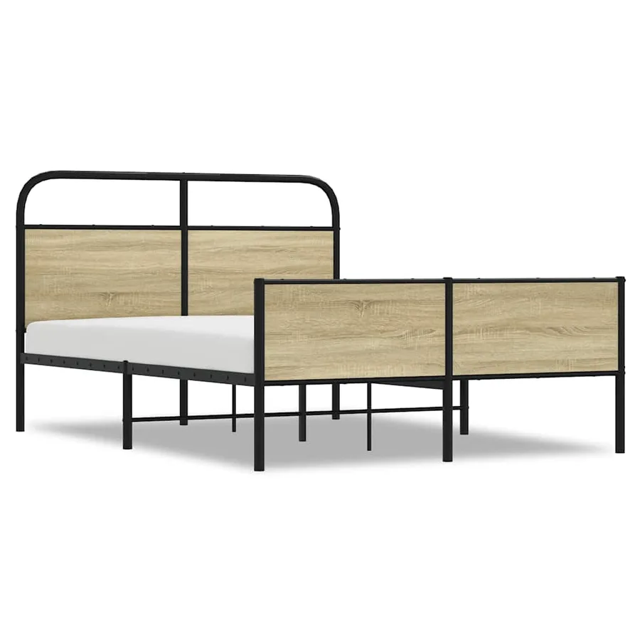 Cadre de lit sans matelas 140x190 cm chêne sonoma - 2