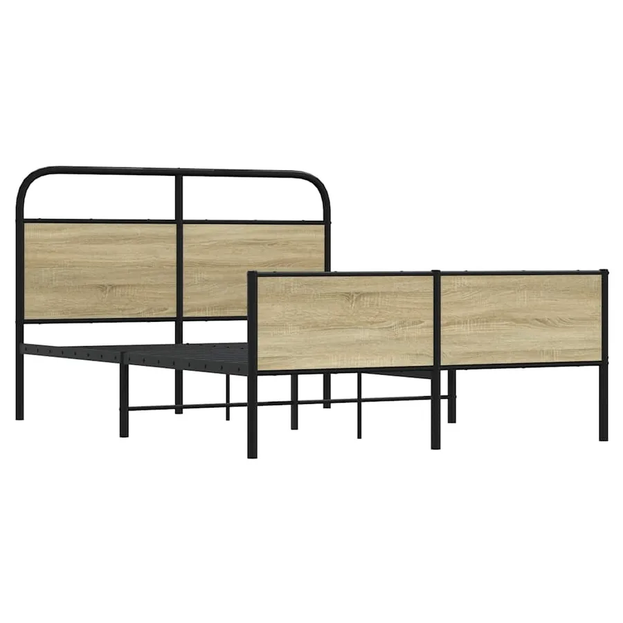 Cadre de lit sans matelas 140x190 cm chêne sonoma - 3