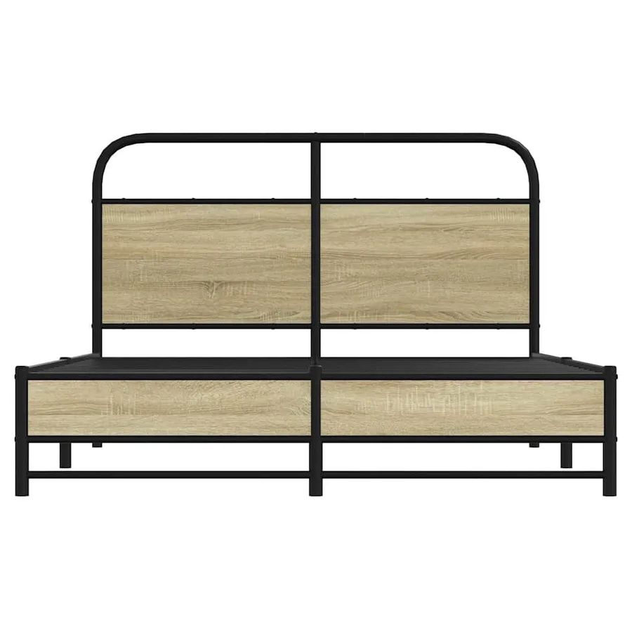 Cadre de lit sans matelas 135x190 cm chêne sonoma - 5