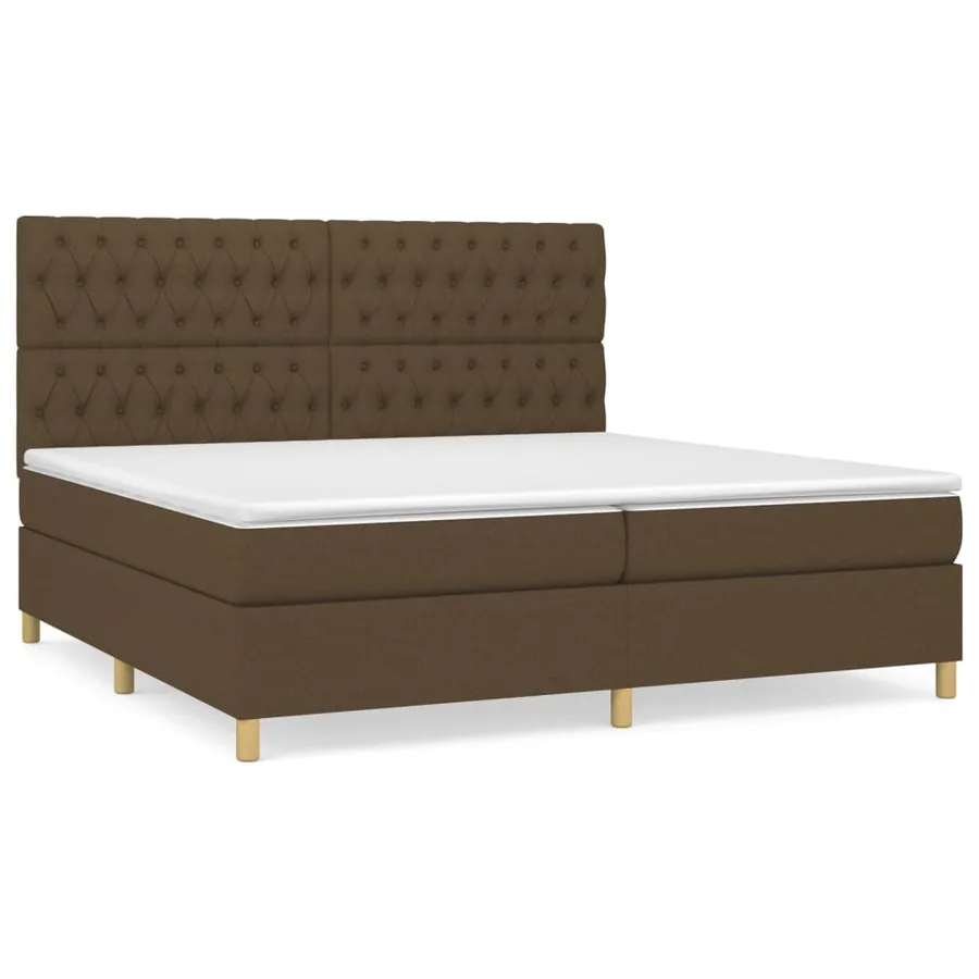 Sommier à lattes de lit avec matelas Marron foncé 200x200 cm - 2