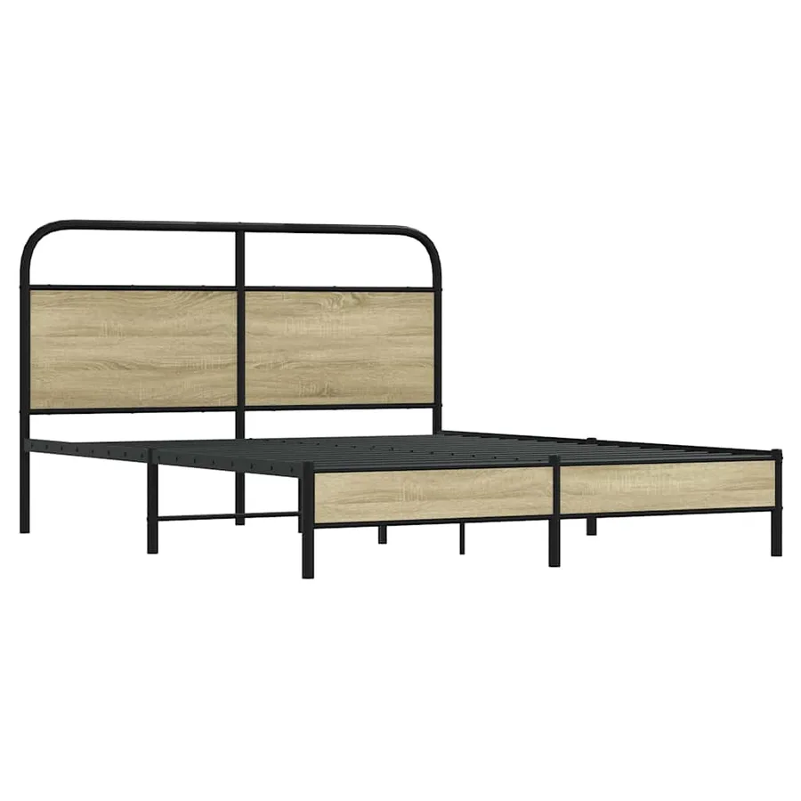 Cadre de lit sans matelas 150x200 cm chêne sonoma - 3