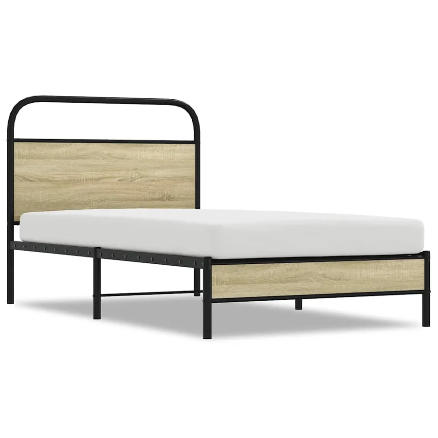 Cadre de lit sans matelas 107x203 cm chêne sonoma - 2