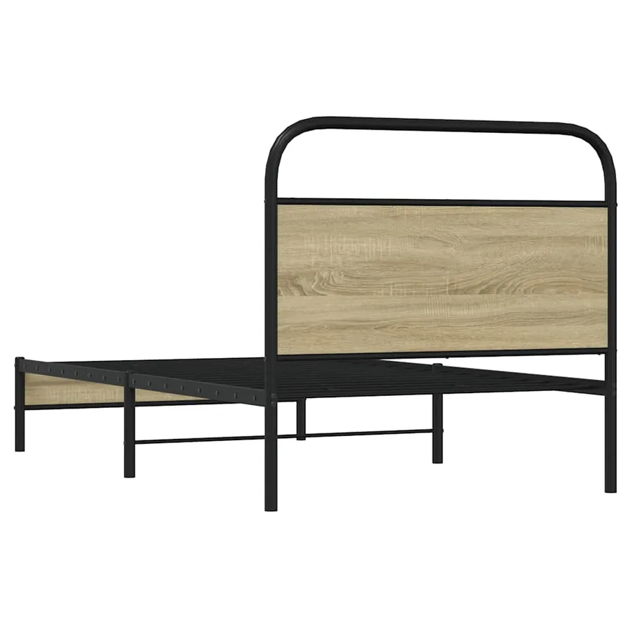 Cadre de lit sans matelas 107x203 cm chêne sonoma - 7