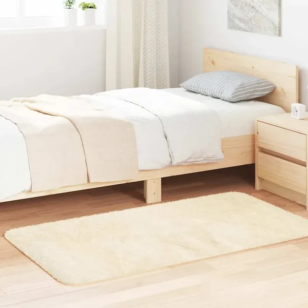 Tapis Shaggy à poils longs NAVARRA crème 80x150 cm polyester
