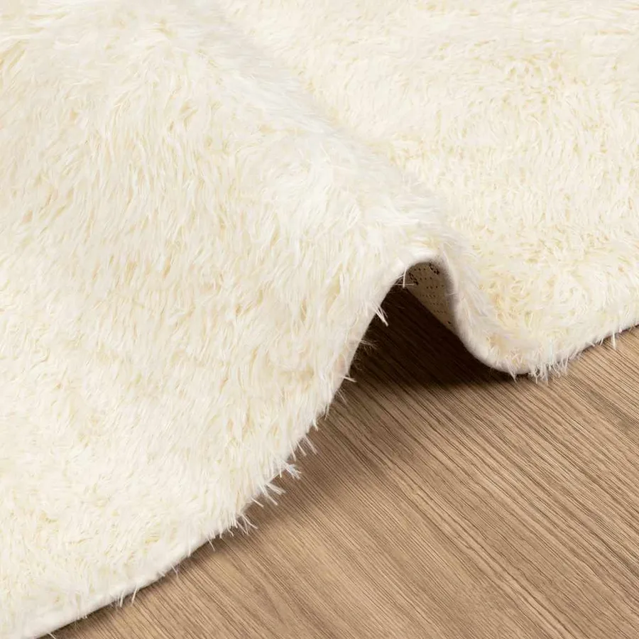Tapis Shaggy à poils longs NAVARRA crème 80x150 cm polyester - 5