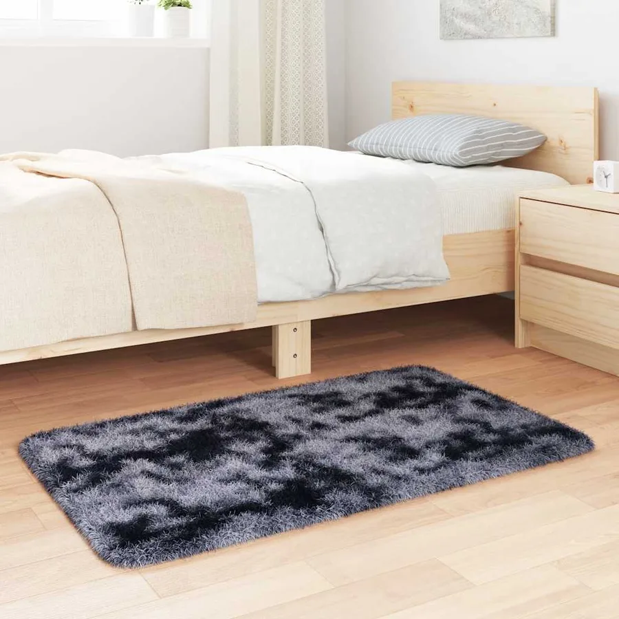 Tapis Shaggy à poils longs NAVARRA gris foncé 60x100 cm - 3