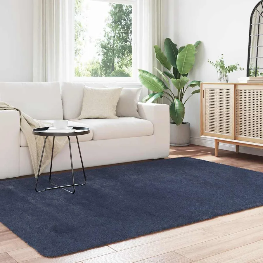 Tapis shaggy à poils longs NAVARRA bleu marine 160x230 cm - 3