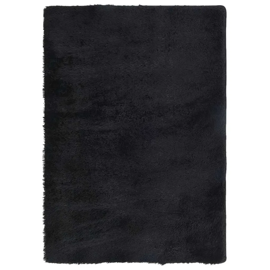 Tapis shaggy à poils longs NAVARRA noir 120x170 cm polyester - 2