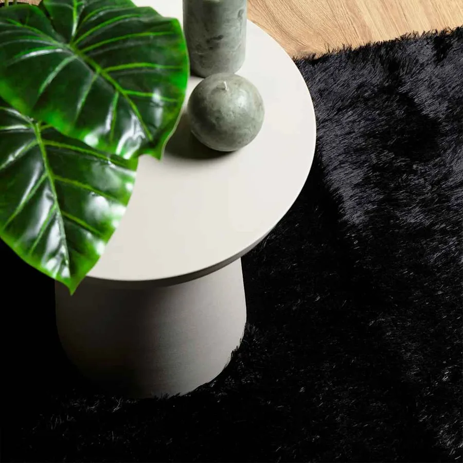 Tapis shaggy à poils longs NAVARRA noir 120x170 cm polyester - 8