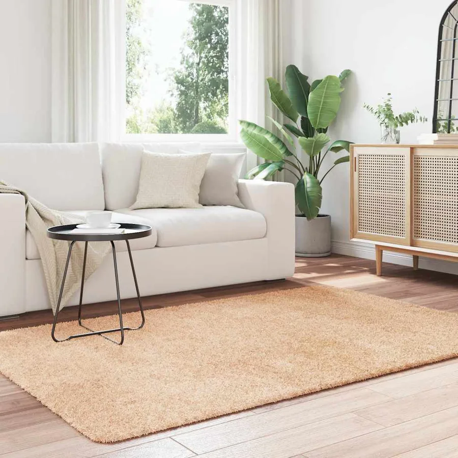 Tapis Shaggy à poils longs NAVARRA beige 130x200 cm polyester - 3