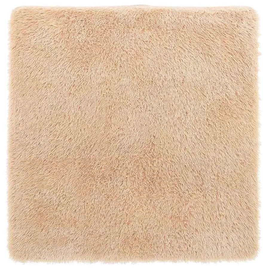 Tapis shaggy à poils longs NAVARRA beige 160x160 cm polyester - 2