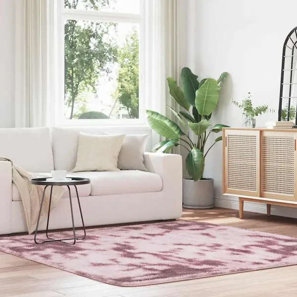 Tapis Shaggy à poils longs NAVARRA rose poudré 200x200 cm