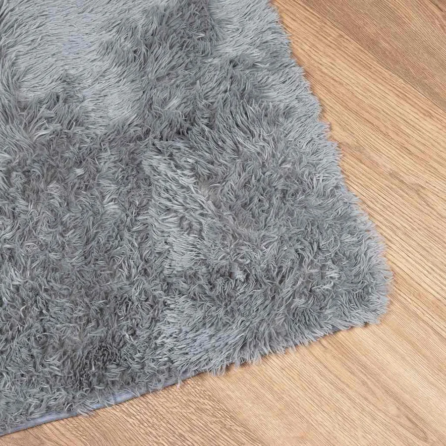 Tapis Shaggy à poils longs NAVARRA gris clair 130x200 cm - 4