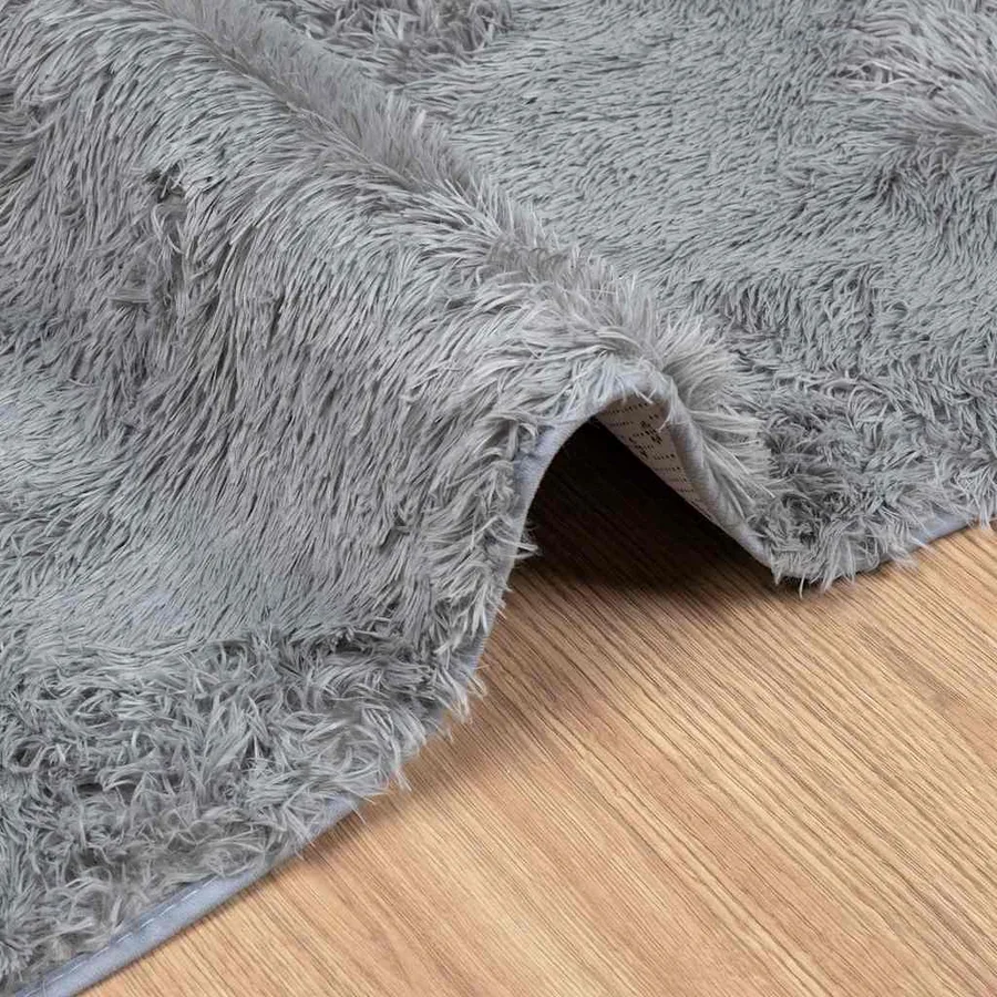 Tapis Shaggy à poils longs NAVARRA gris clair 130x200 cm - 5