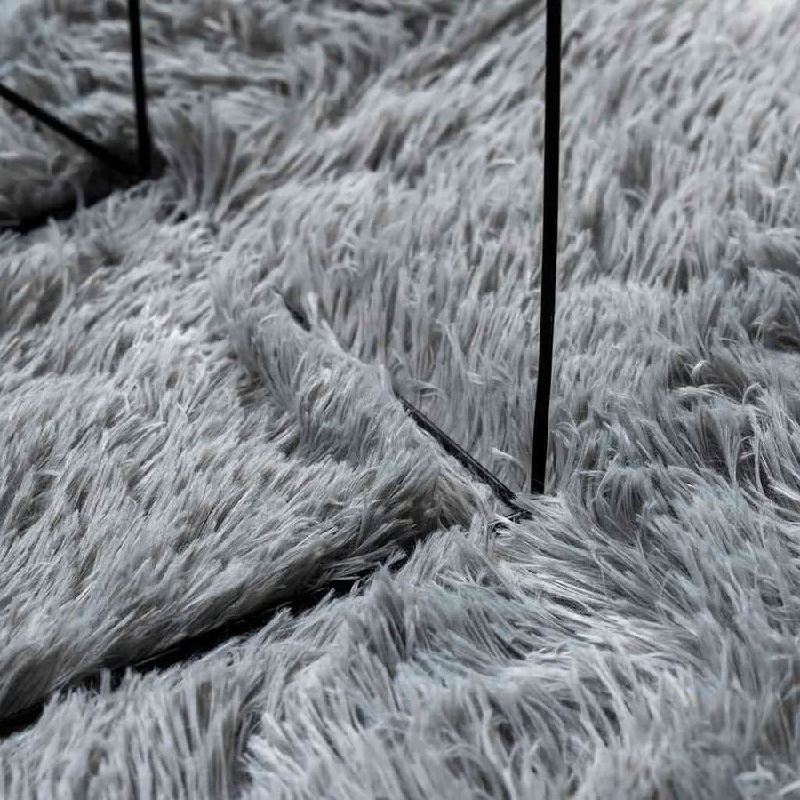 Tapis Shaggy à poils longs NAVARRA gris clair 130x200 cm - 7
