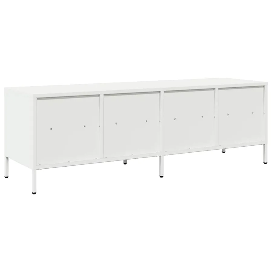 Meuble TV blanc 135x39x43,5 cm acier laminé à froid - 7