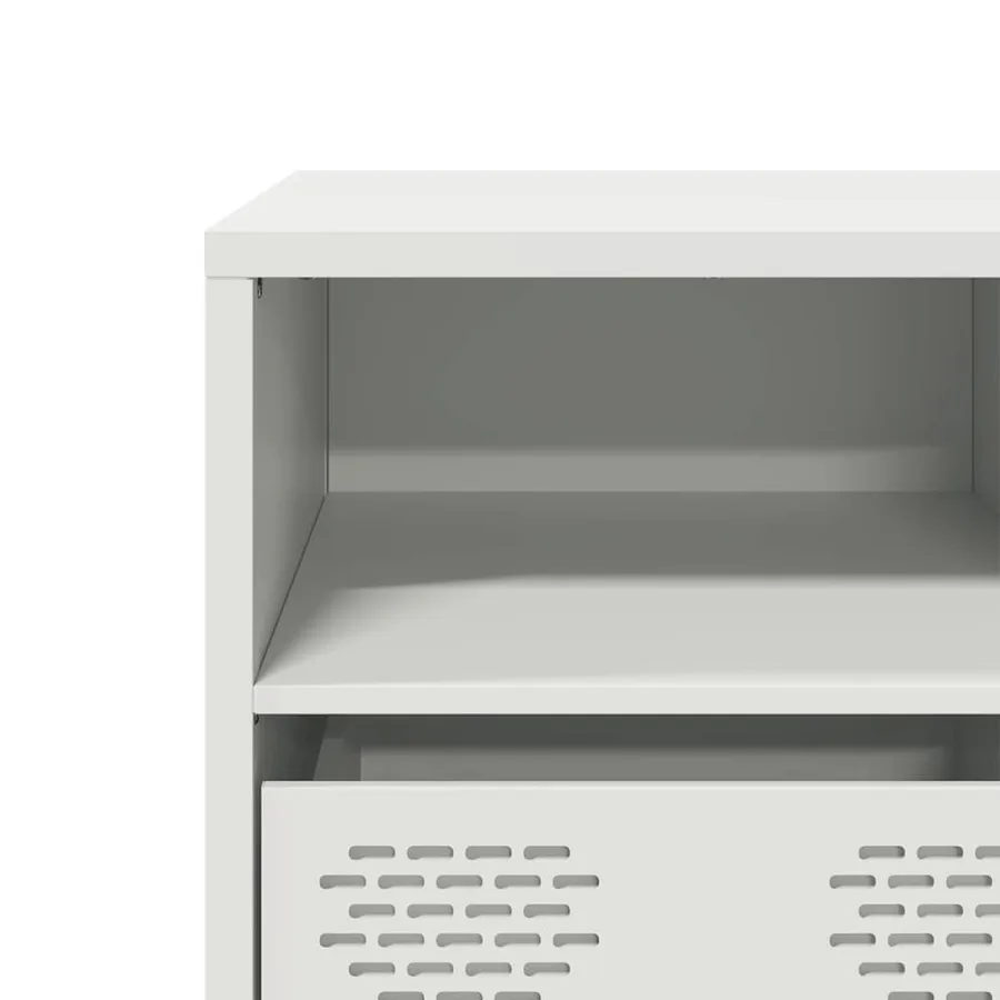 Meuble TV blanc 135x39x43,5 cm acier laminé à froid - 9