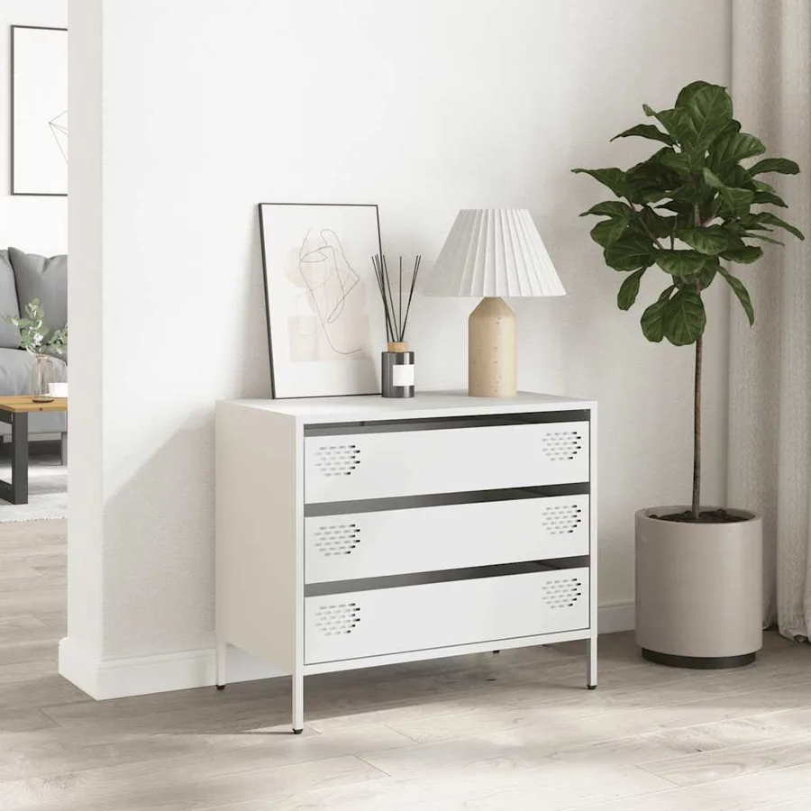 Buffet blanc 68x39x58,5 cm acier laminé à froid - 3