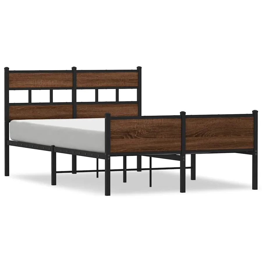 Cadre de lit sans matelas chêne marron 120x200 cm - 2
