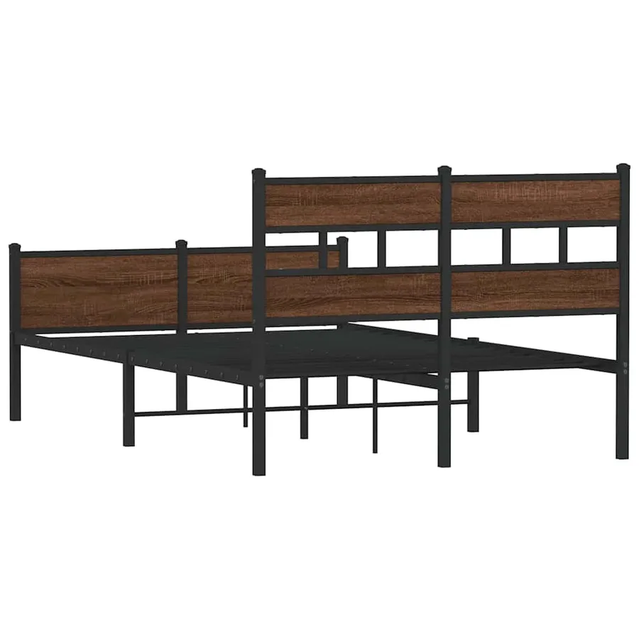 Cadre de lit sans matelas chêne marron 120x200 cm - 6