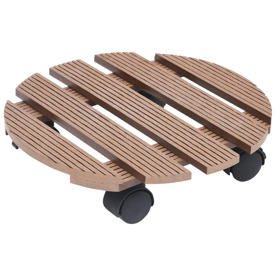 Chariots à plantes 4 pcs Marron Ø30x7,5 cm WPC - 2