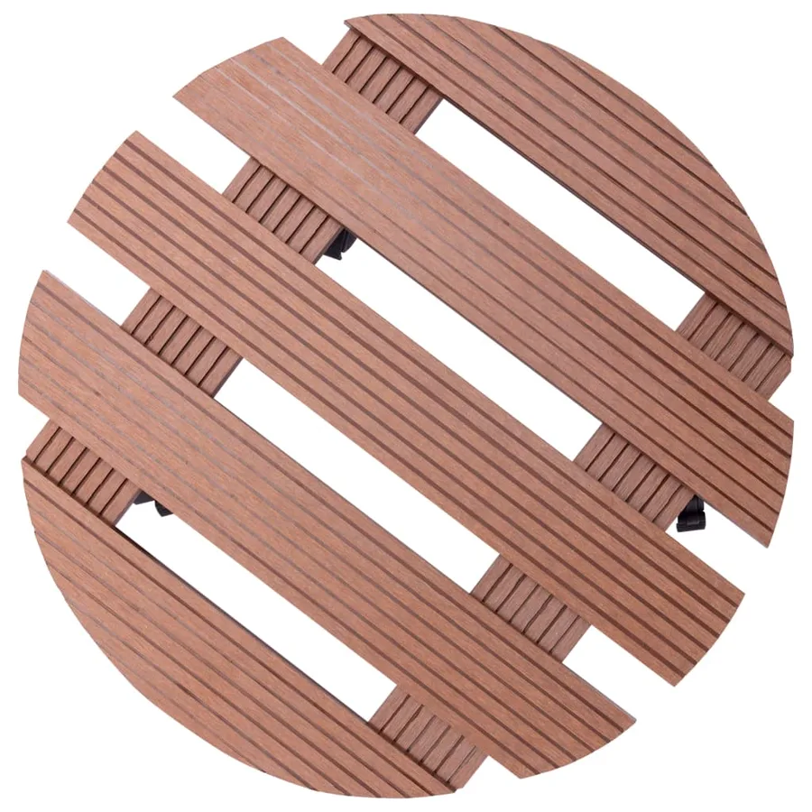 Chariots à plantes 4 pcs Marron Ø30x7,5 cm WPC - 3
